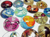 Moon Face Glass Cabochon - Design 2 - for Jewelry Making