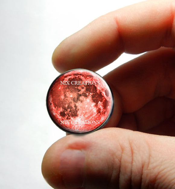 Full Blood Moon Glass Cabochon for Jewelry Making