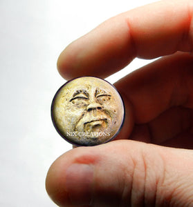 Moon Face Glass Cabochon - Design 1 - for Jewelry Making