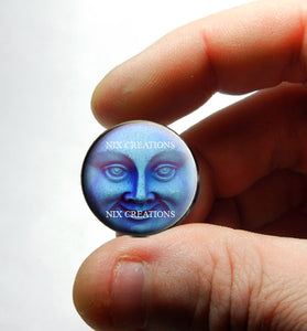 Purple Moon Face Glass Cabochon - for Jewelry and Pendant Making