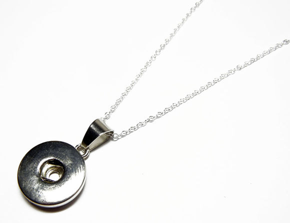 Snap Necklace - Simple Snap On Pendant with a 22 Inch Sterling Silver Necklace