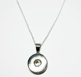 Snap Necklace - Simple Snap On Pendant with a 22 Inch Sterling Silver Necklace