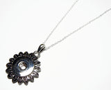Snap Necklace - Snap On Art Deco Sun Pendant with a 22 Inch Sterling Silver Necklace