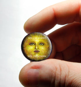 Sun Face Glass Cabochon - Design 1 - for Jewelry and Pendant Making